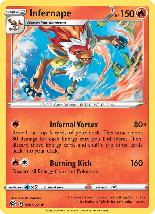 Carta Infernape 026/172 de Brilliant Stars