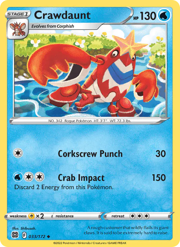 Carta Crawdaunt 033/172 de Brilliant Stars