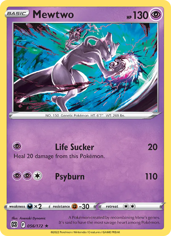 Carta Mewtwo 056/172 de Brilliant Stars