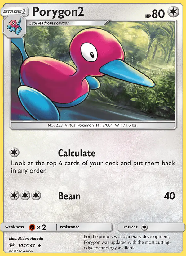 Carta Porygon2 104/147 de Burning Shadows