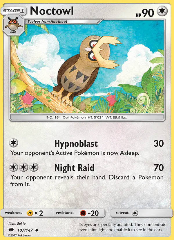 Carta Noctowl 107/147 de Burning Shadows