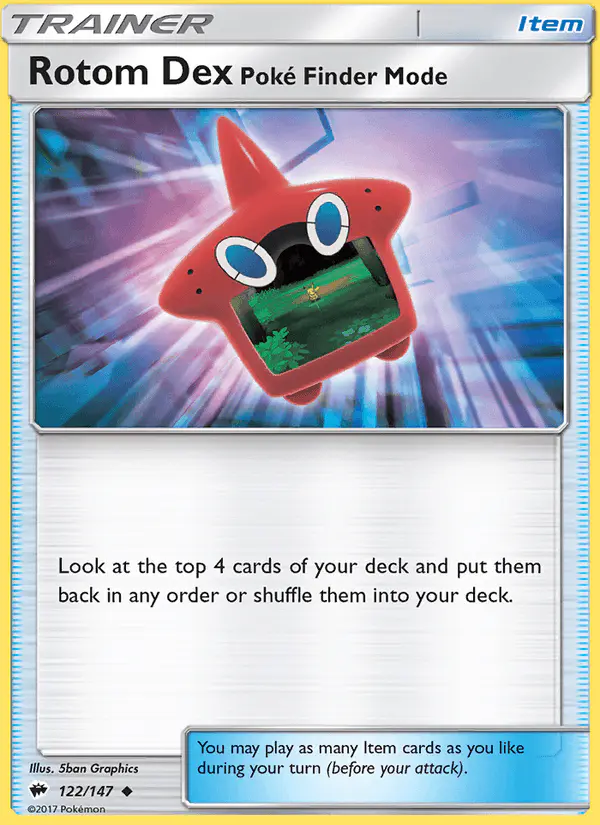Carta Rotom Dex—Poké Finder Mode 122/147 de Burning Shadows