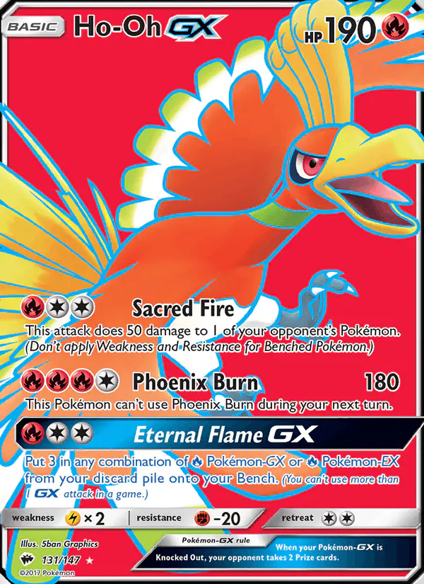 Carta Ho-Oh GX 131/147 de Burning Shadows