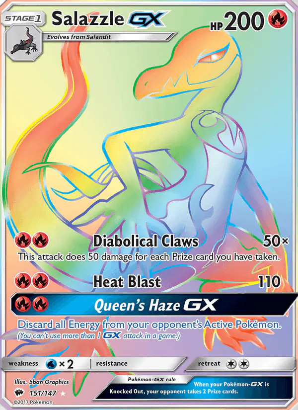 Carta Salazzle GX 151/147 de Burning Shadows