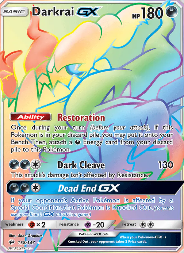 Carta Darkrai GX 158/147 de Burning Shadows