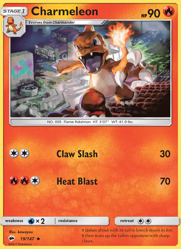 Carta Charmeleon 19/147 de Burning Shadows