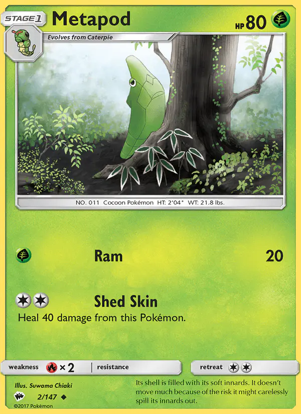 Carta Metapod 2/147 de Burning Shadows