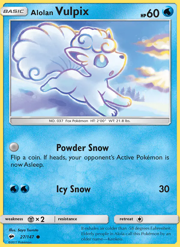Carta Alolan Vulpix 27/147 de Burning Shadows