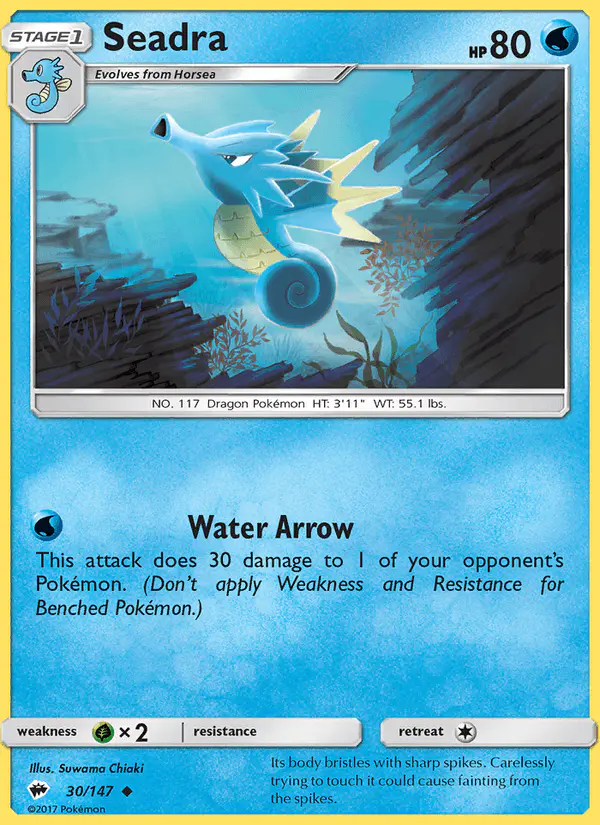 Carta Seadra 30/147 de Burning Shadows