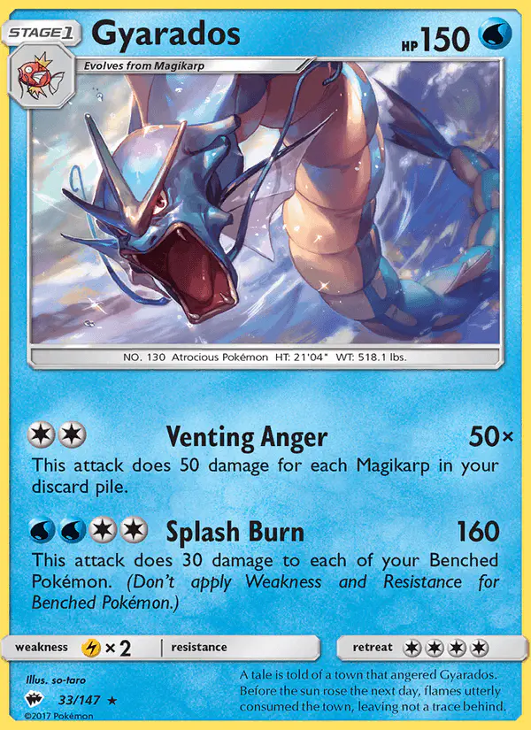 Carta Gyarados 33/147 de Burning Shadows