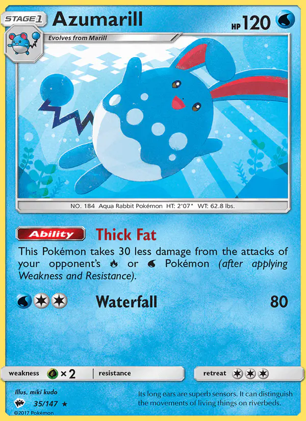Carta Azumarill 35/147 de Burning Shadows
