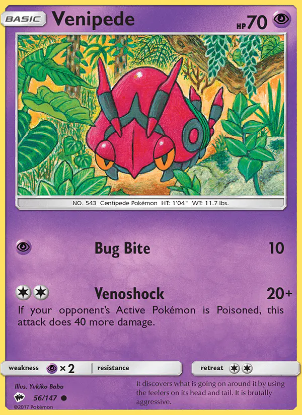 Carta Venipede 56/147 de Burning Shadows