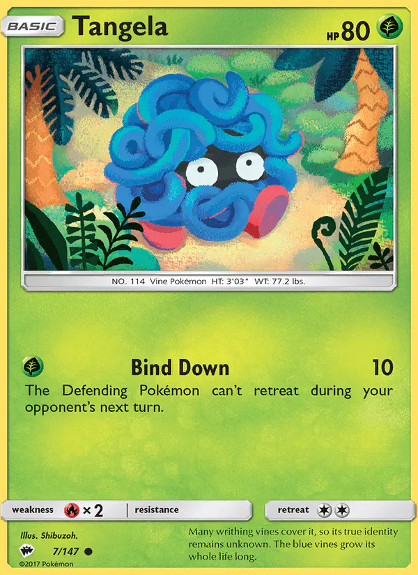 Carta Tangela 7/147 de Burning Shadows
