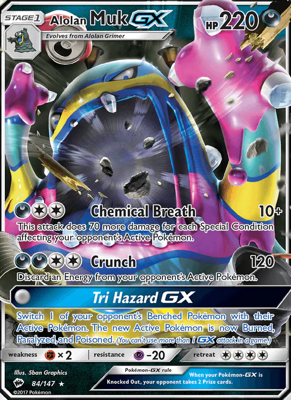 Carta Alolan Muk GX 84/147 de Burning Shadows