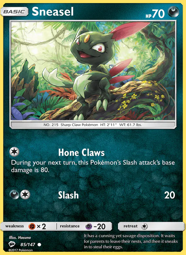 Carta Sneasel 85/147 de Burning Shadows