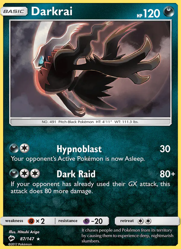 Carta Darkrai 87/147 de Burning Shadows