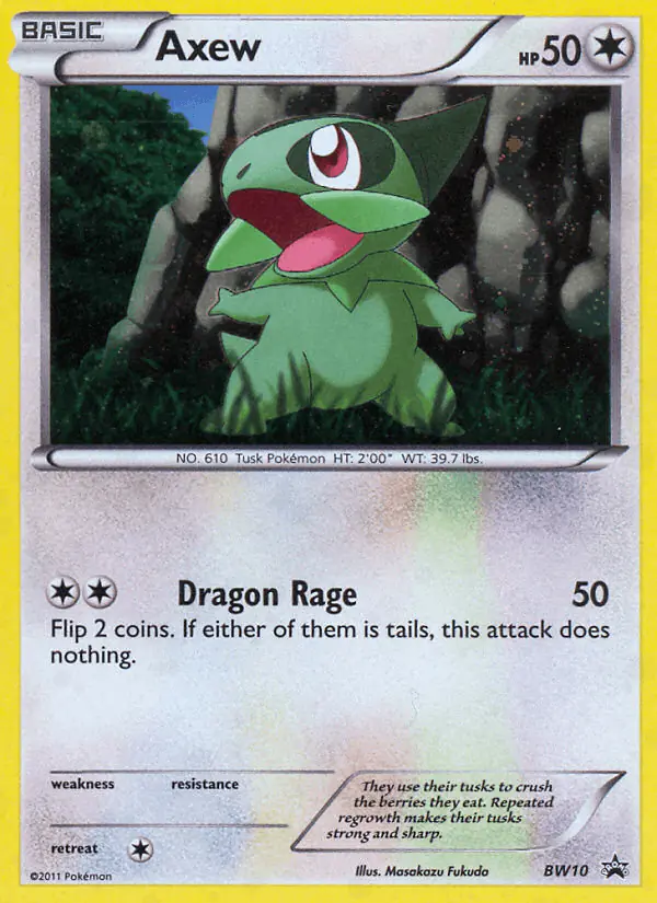 Carta Axew BW10 de BW Black Star Promos