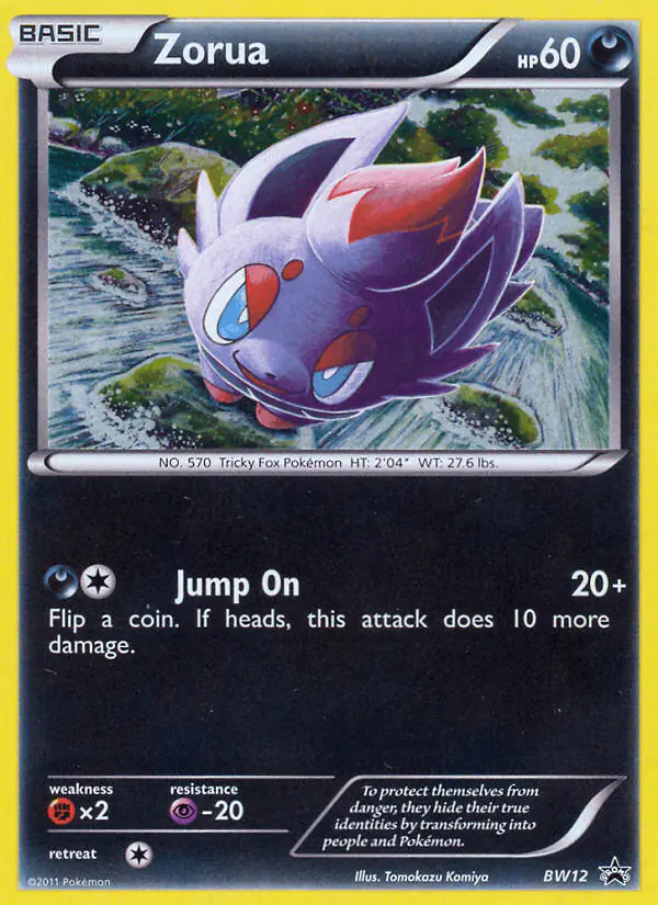 Carta Zorua BW12 de BW Black Star Promos