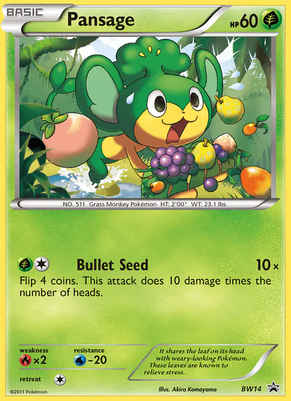Carta Pansage BW14 de BW Black Star Promos