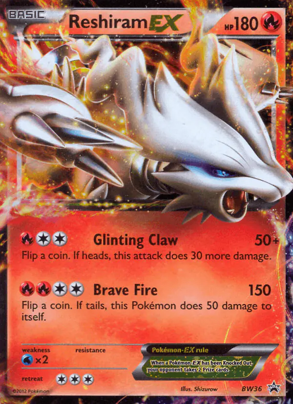 Carta Reshiram-EX BW36 de BW Black Star Promos