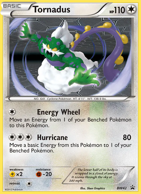 Carta Tornadus BW42 de BW Black Star Promos