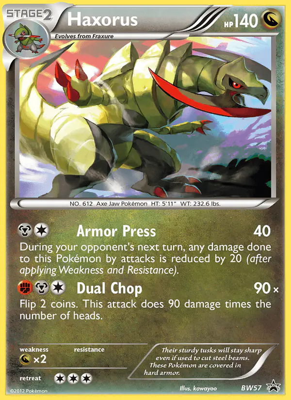 Carta Haxorus BW57 de BW Black Star Promos