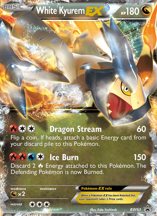 Carta White Kyurem-EX BW63 de BW Black Star Promos