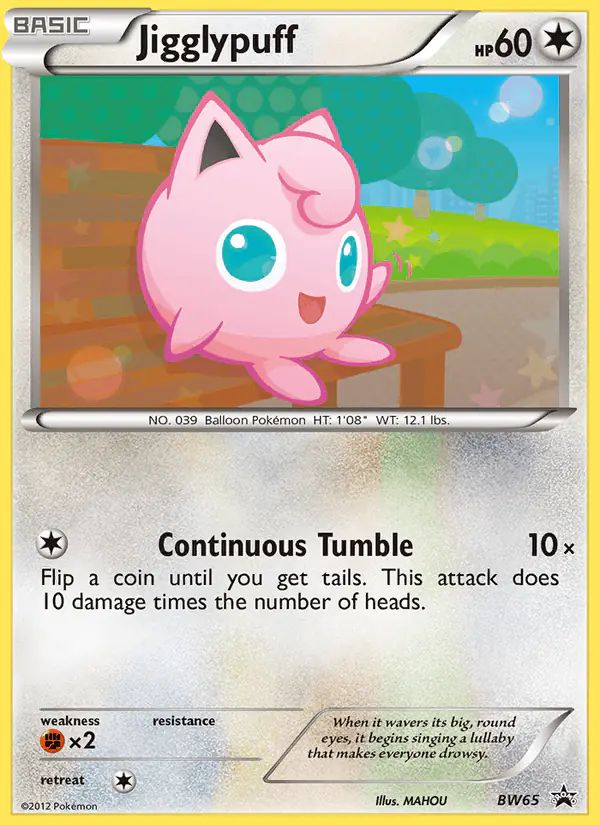 Carta Jigglypuff BW65 de BW Black Star Promos