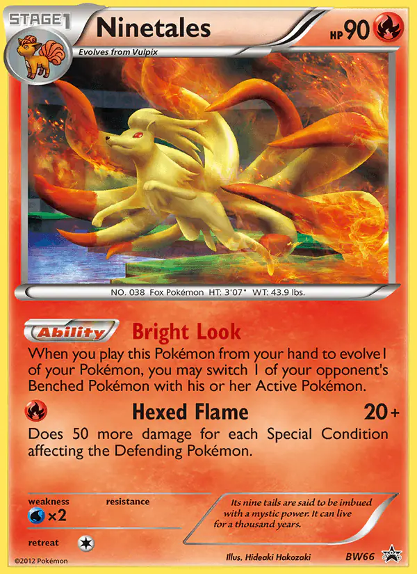 Carta Ninetales BW66 de BW Black Star Promos
