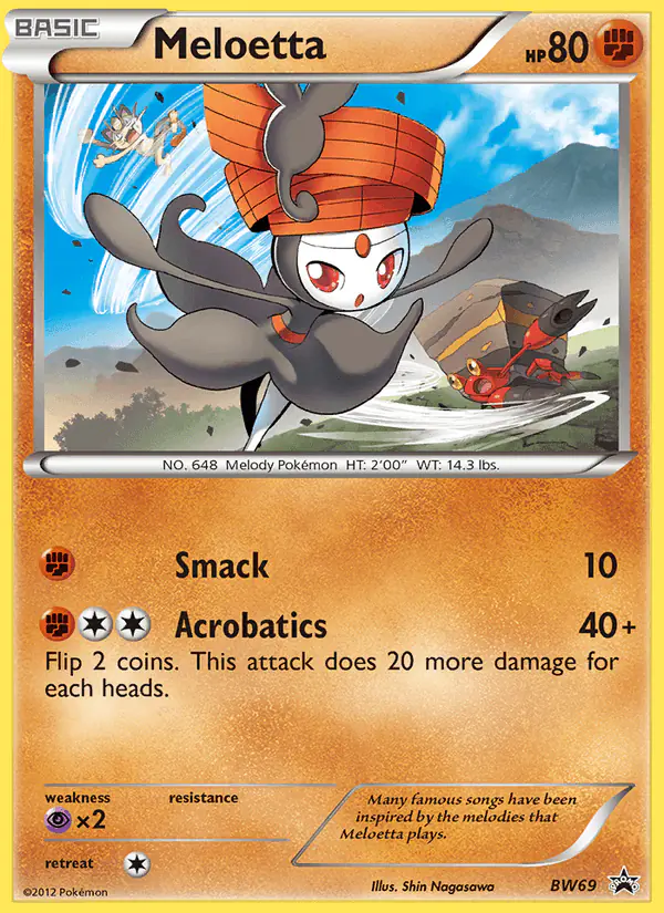 Carta Meloetta BW69 de BW Black Star Promos