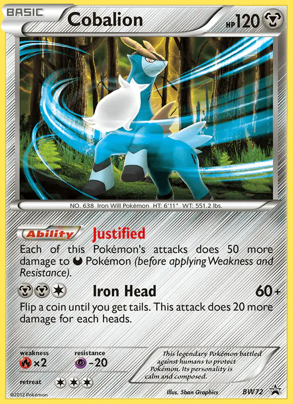 Carta Cobalion BW72 de BW Black Star Promos