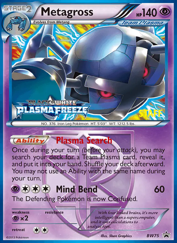 Carta Metagross BW75 de BW Black Star Promos