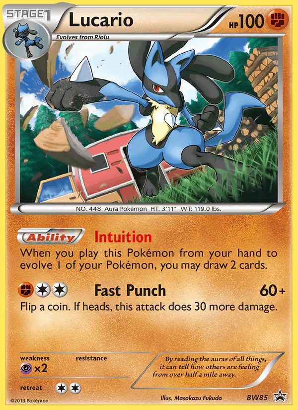 Carta Lucario BW85 de BW Black Star Promos