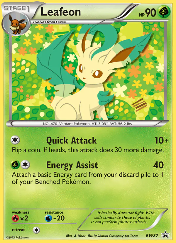 Carta Leafeon BW87 de BW Black Star Promos