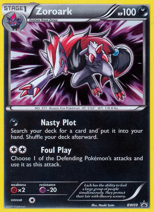 Carta Zoroark BW09 de BW Black Star Promos