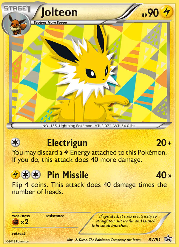 Carta Jolteon BW91 de BW Black Star Promos