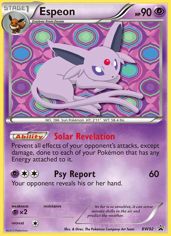 Carta Espeon BW92 de BW Black Star Promos