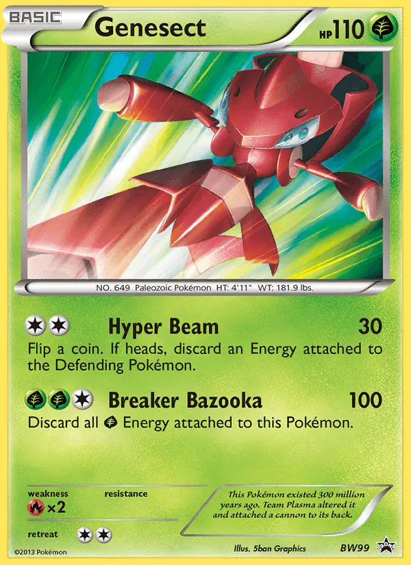 Carta Genesect BW99 de BW Black Star Promos