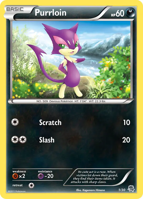 Carta Purrloin 1/30 de BW trainer Kit (Zoroark)