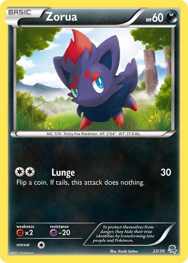 Carta Zorua 23/30 de BW trainer Kit (Zoroark)