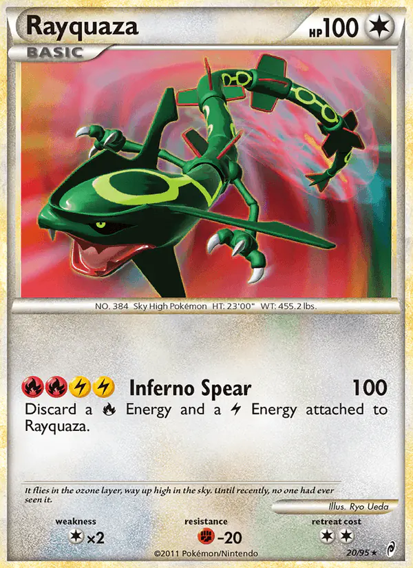 Carta Rayquaza 20/95 de Call of Legends