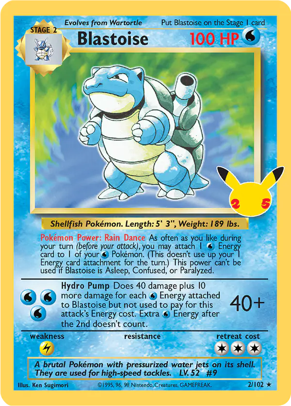 Carta Blastoise CC001 de Celebrations Classic Collection