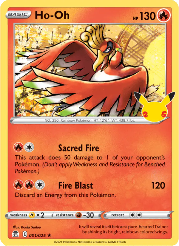 Carta Ho-Oh 001/025 de Celebrations