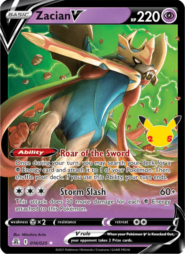 Carta Zacian V 016/025 de Celebrations