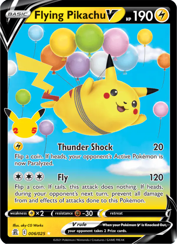 Carta Flying Pikachu V 006/025 de Celebrations