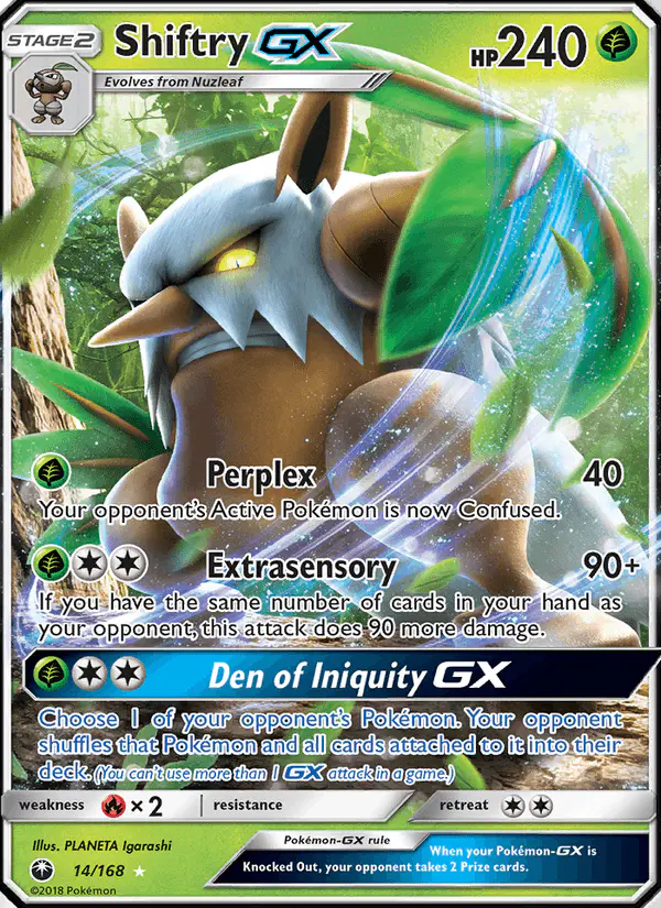 Carta Shiftry GX 14/168 de Celestial Storm