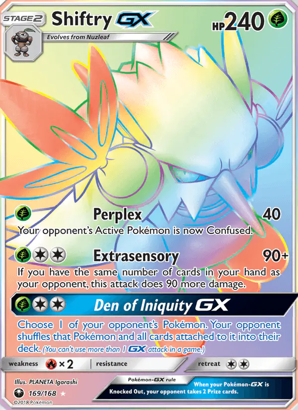 Carta Shiftry GX 169/168 de Celestial Storm