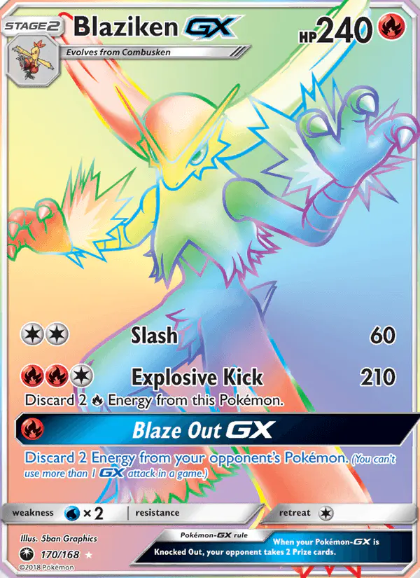 Carta Blaziken GX 170/168 de Celestial Storm