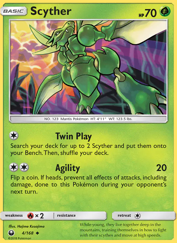 Carta Scyther 4/168 de Celestial Storm