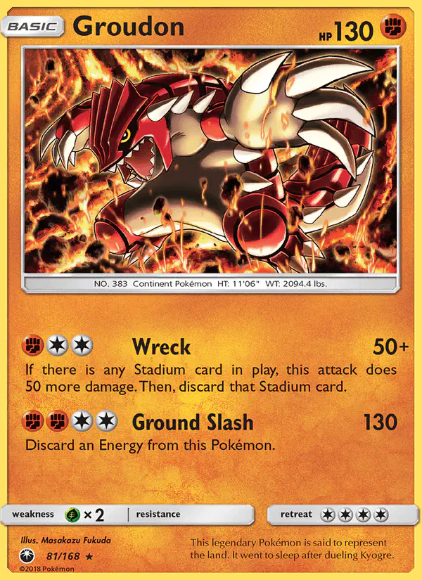Carta Groudon 81/168 de Celestial Storm